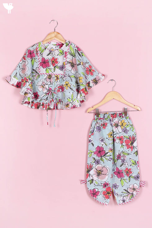 Cotton Co-Ord Set In Floral Print
